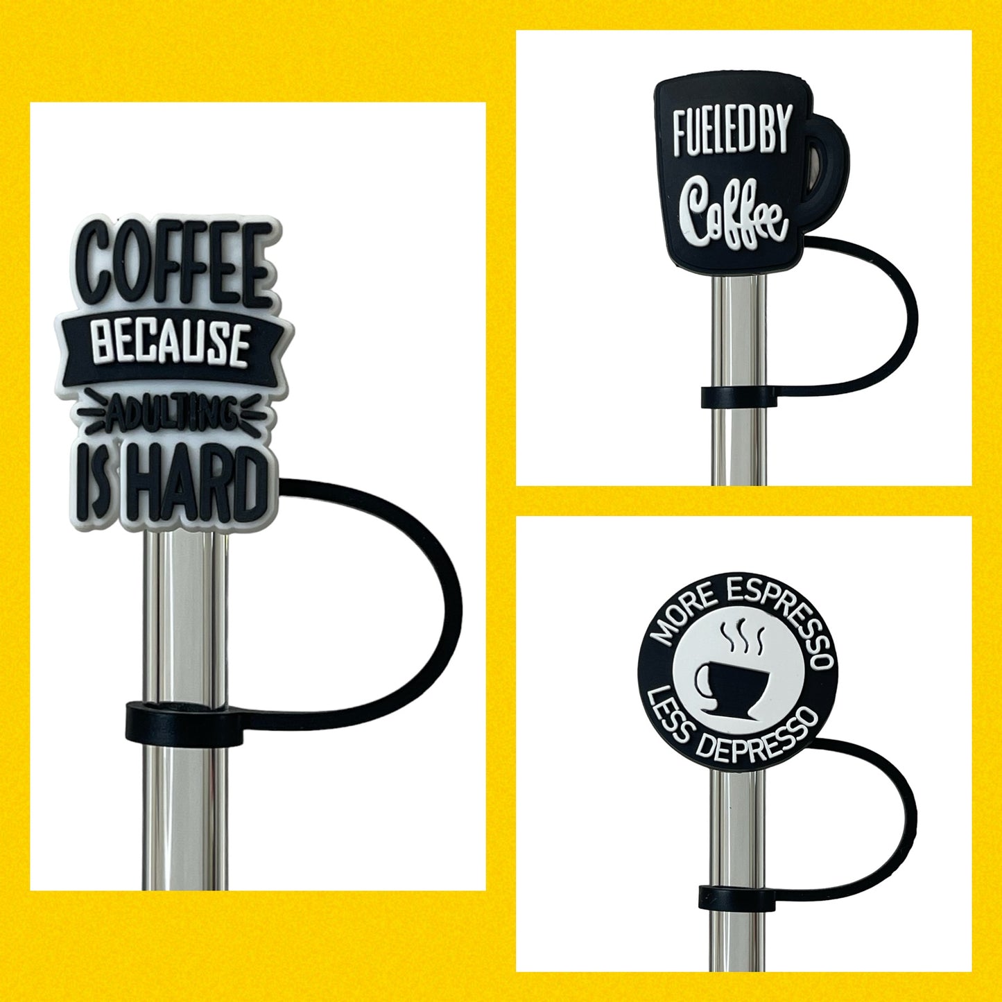 Coffee Quotation Straw Topper